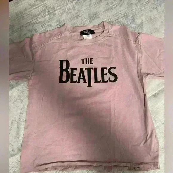 ZARA The Beatles Pink Long Sleeve Shirt - Size 11/12 (Runs Small) A52 - Picture 1 of 4
